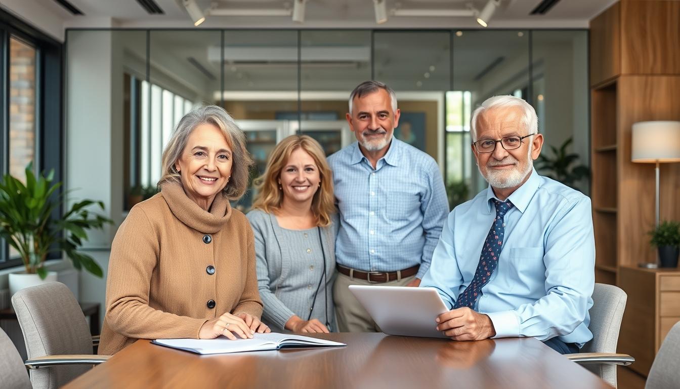 Family reviewing legal documents